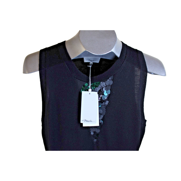 3.1 Phillip Lim Dress Women Large Black Sequin Cocktail Holiday Embellished TAGS - Picture 10 of 10